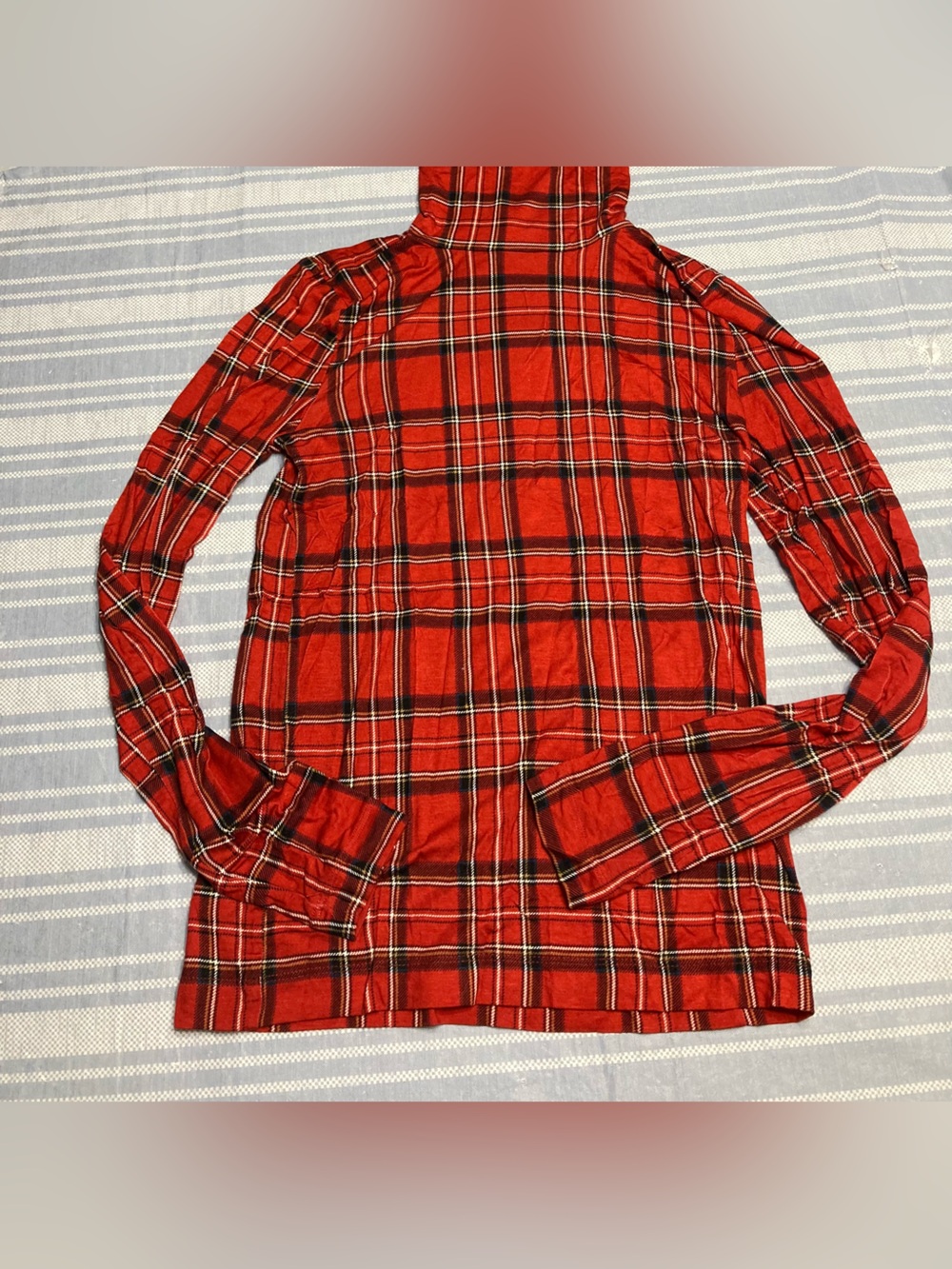 LOFT red plaid turtleneck.